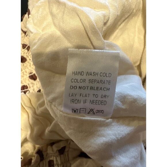 GILLI Cream Jumpsuit with Brown Polka Dots Size Large - Picture 9 of 12